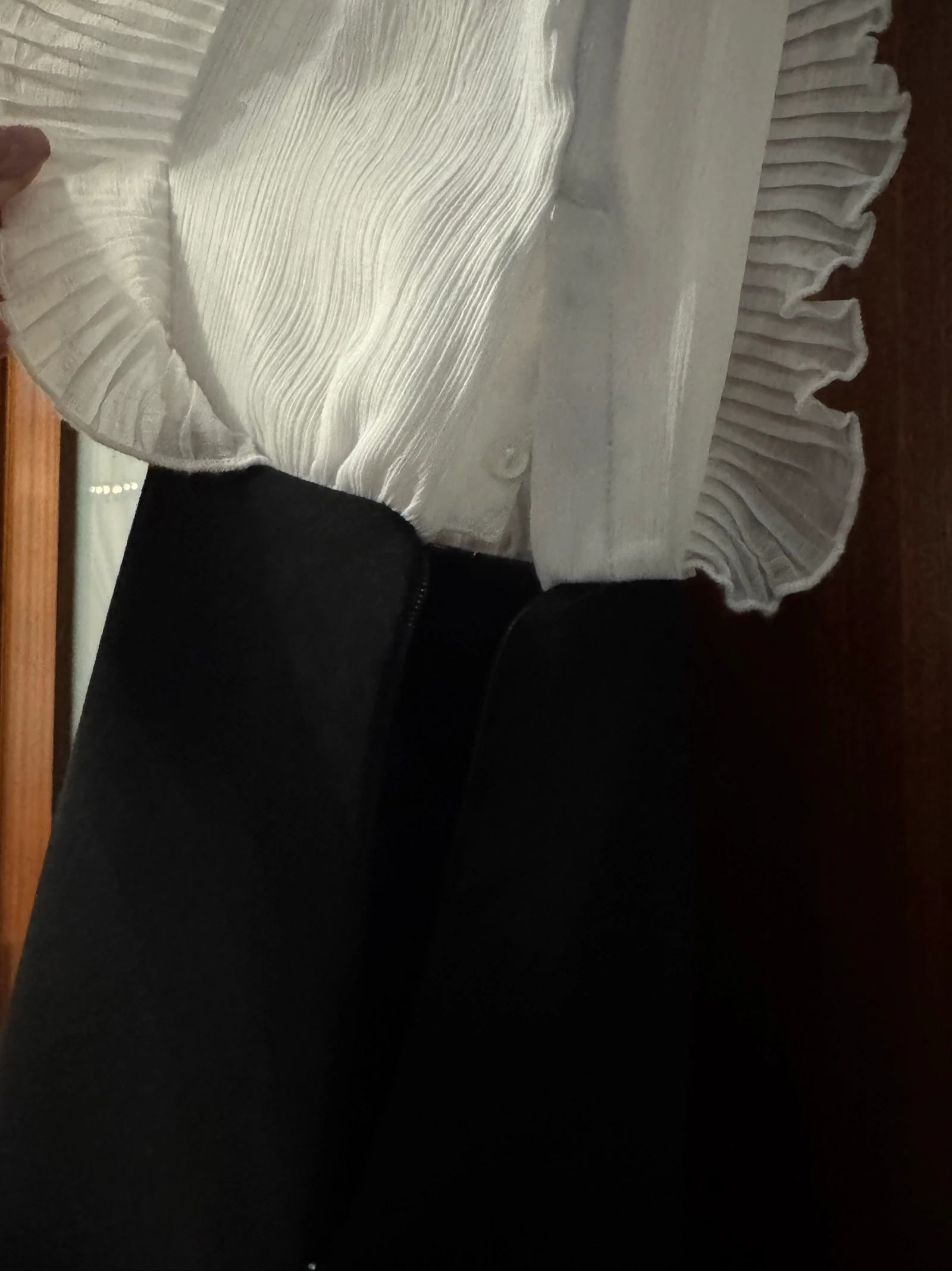 Vestido Formal Zara Trafaluc M | Negro y Blanco | Elegante | Volantes | Oficina & Eventos – photo 6